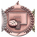 Medal, "Basketball" Die Cast - 2 3/4" Dia